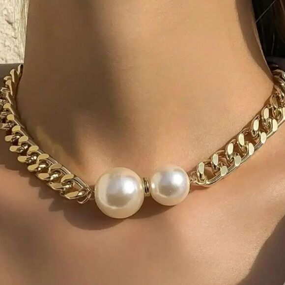 Pearl decor necklace N113 - Picture 1 of 6